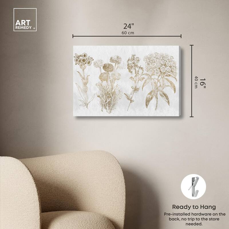 Floral Selection Quad Canvas by Art Remedy, Gallery Wrapped