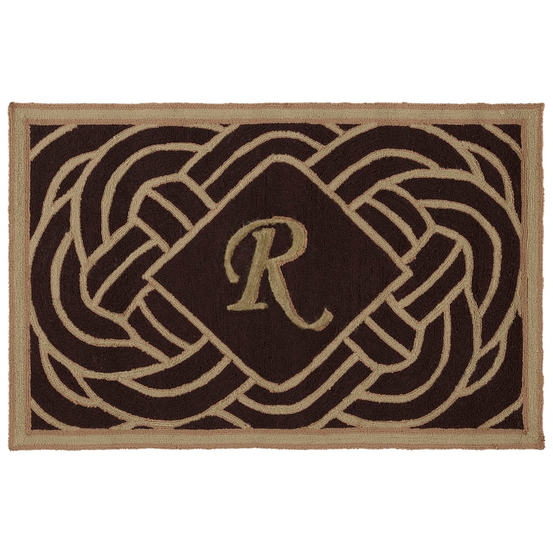 SAFAVIEH Hand-hooked Monogram M Chocolate Rug
