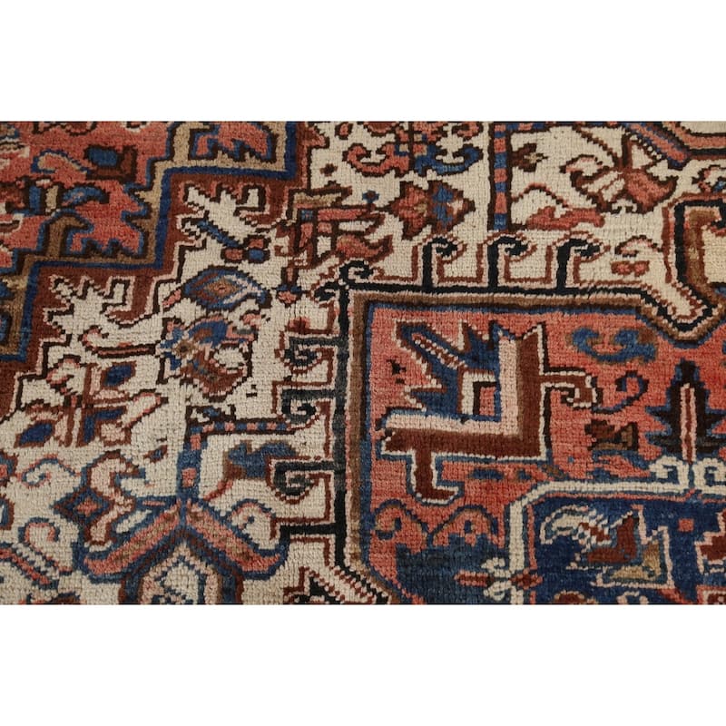 Vintage Geometric Heriz Persian Traditional Wool Area Rug Hand-knotted - 8'7" x 10'9"