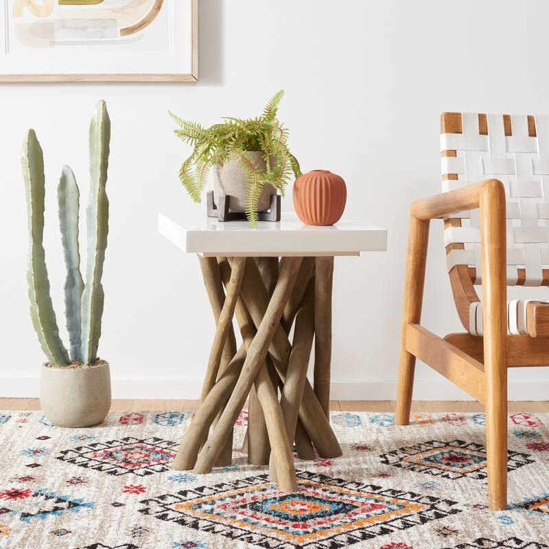 SAFAVIEH Erlene White End Table - 15Wx15Dx20H - White