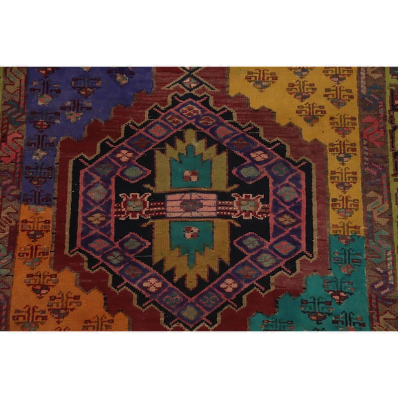 Hand Knotted Oriental 100% Wool Carpet Traditional Tribal Multi-Colored Ardebil Runner Rug - 10' 5'' X 3' 4''