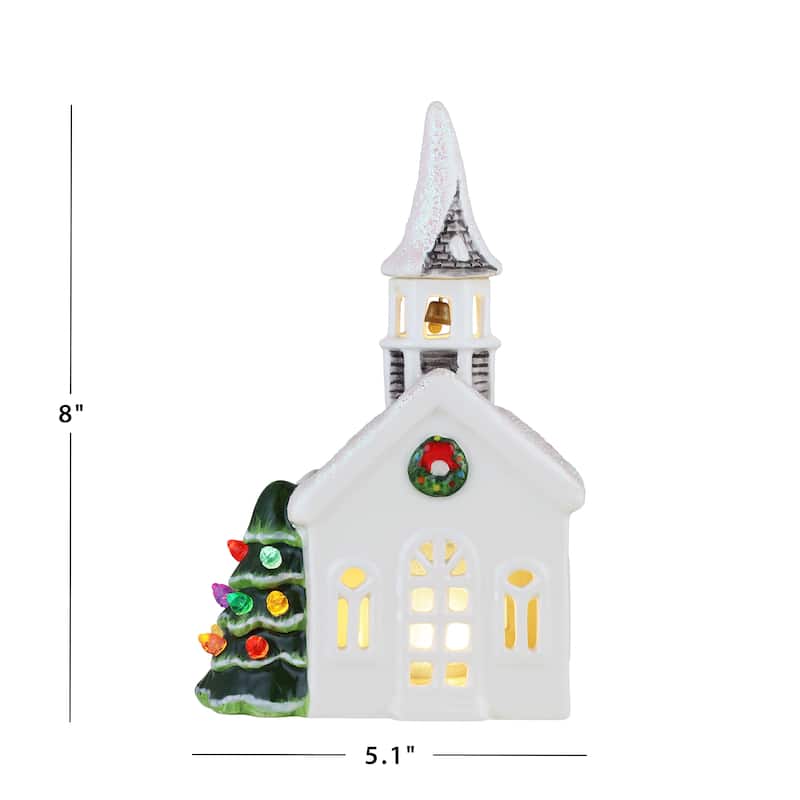8" Nostalgic Ceramic Village Church