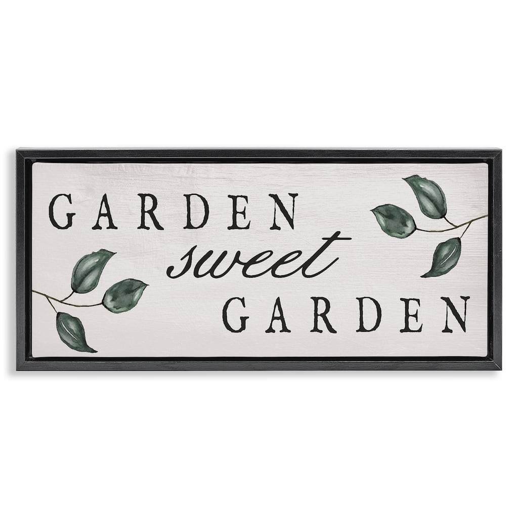 Stupell Sweet Garden Sign Framed Floater Canvas Wall Art Design By Lil' Rue