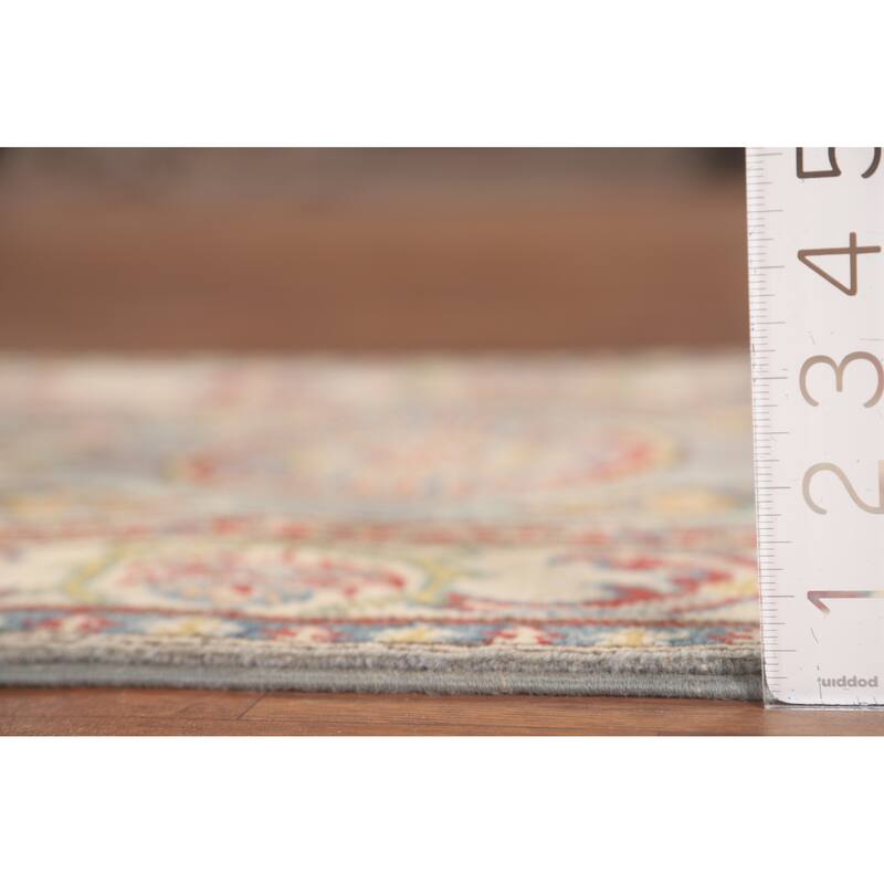 Grey Kazak Runner Rug Hand-Knotted Wool Carpet - 2'2" x 5'11"