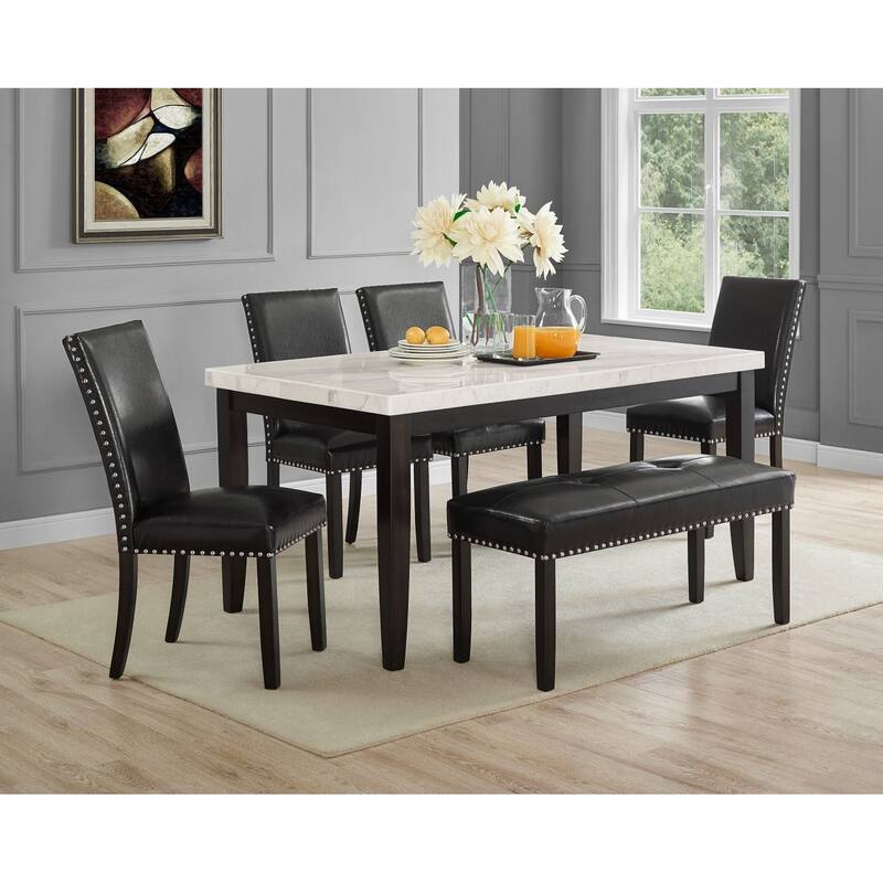 Steve Silver Winlock Faux Leather Dining Chair with Nailheads, Set of 2