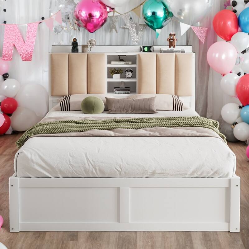 Elegant Design Full Size Platform Bed Upholstered Bed