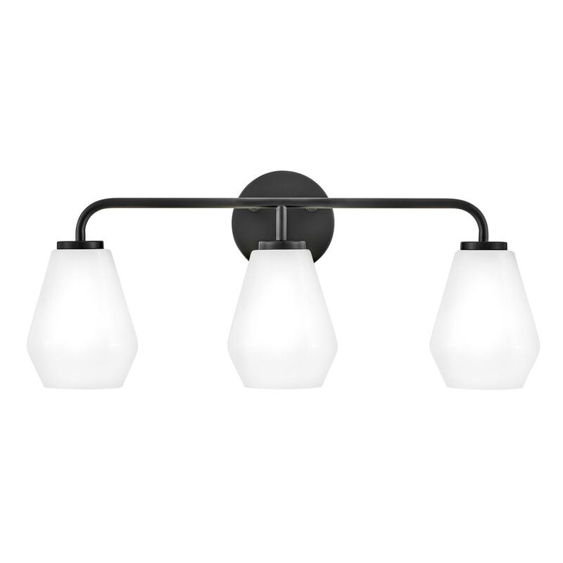 Lark 85503 Gio 3 Light 24" Wide Vanity Light with Cased Opal Glass - Black
