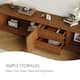 78.74" Mid Century Brown Wood TV Stands, 2 Drawers and Cabinets