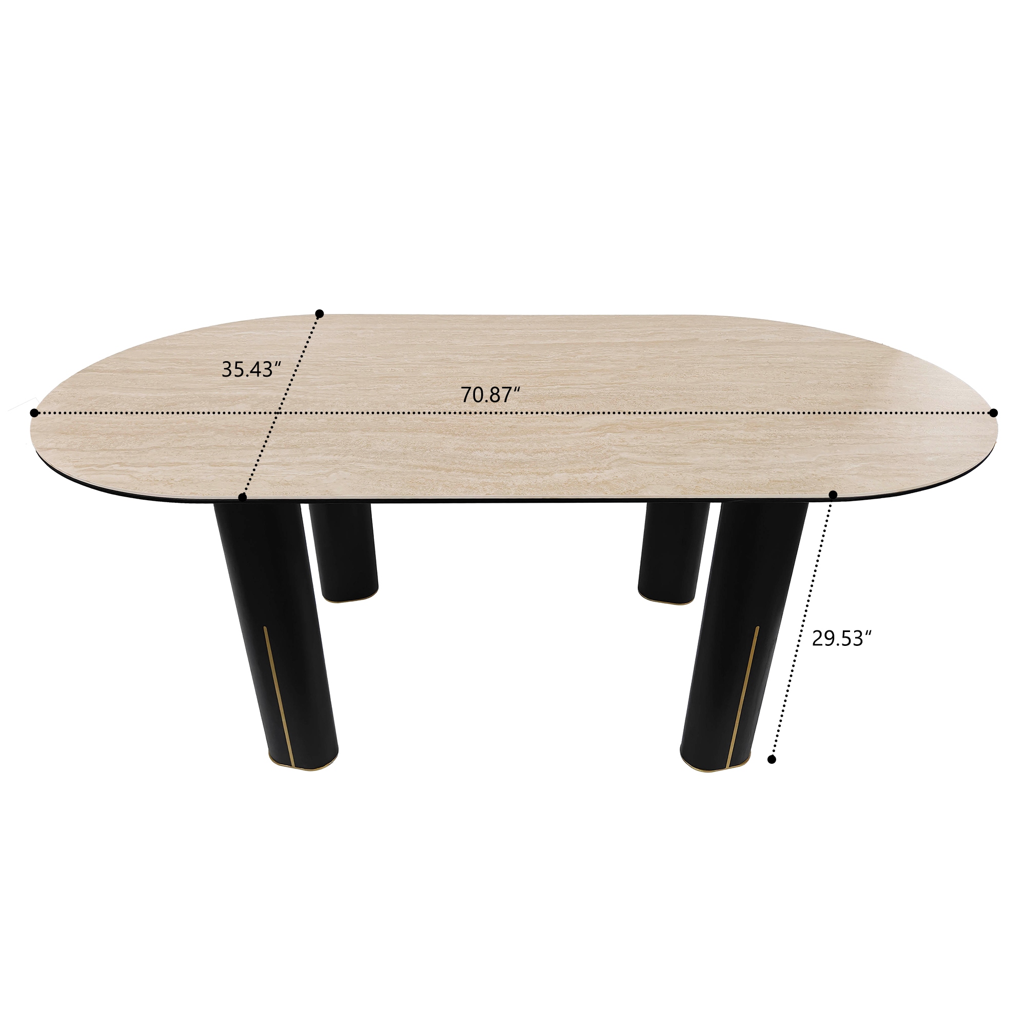 Modern 6/8-Person Oval Dining Table with Sintered Stone Top