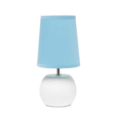 Simple Designs Studded Texture Ceramic Table Lamp, Blue - N/A