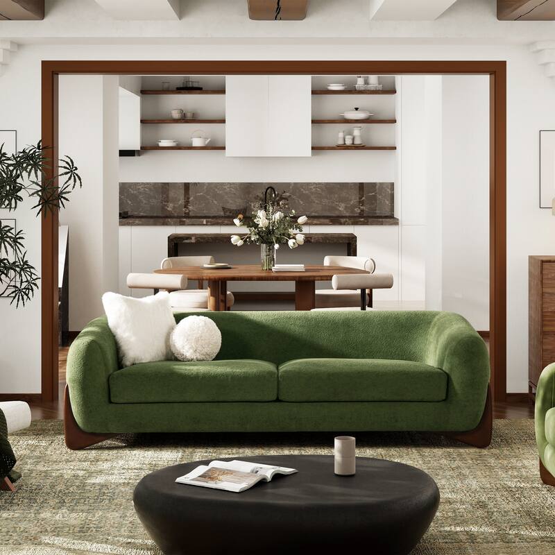 Alpine 90.5" Sherpa Upholstered Sofa