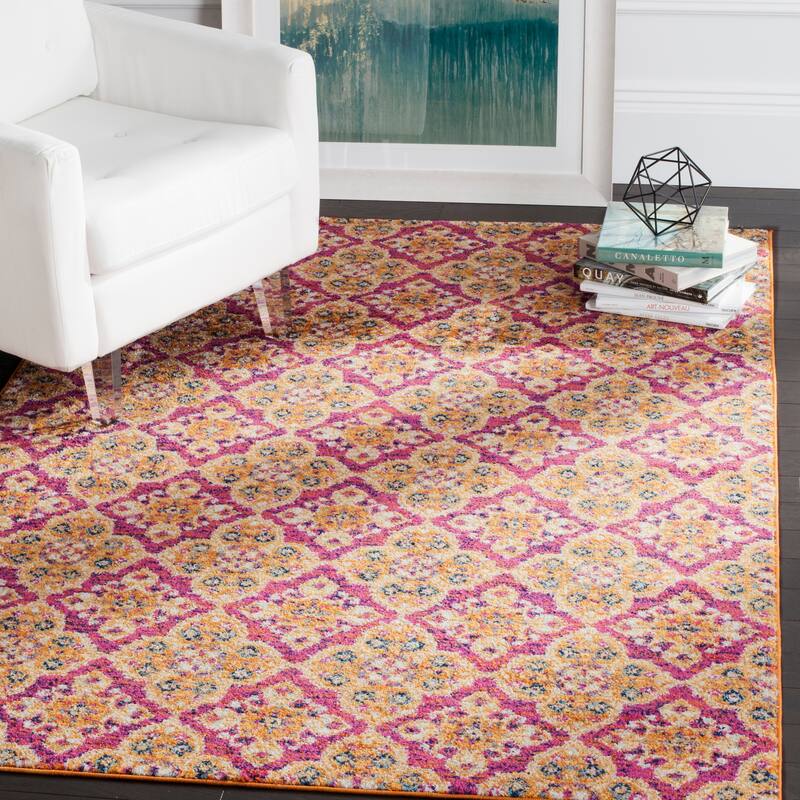 SAFAVIEH Madison Doloris Vintage Boho Oriental Rug - 9' x 12' - Fuchsia/Gold