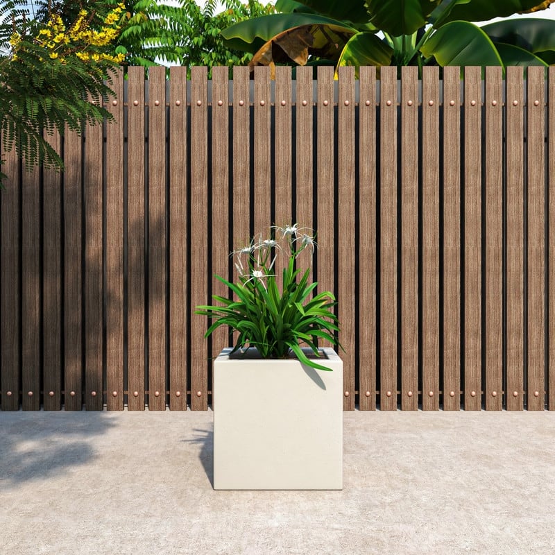 Fern Modern Square Fiberstone and MGO Clay Planter with Drainage Protective Cover for Indoor & Outdoor Home Office Patio Decor