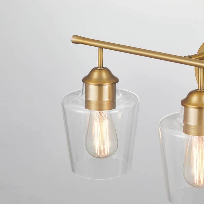 KAWOTI 3-Light Dimmable Bathroom Vanity Light with Glass Shade