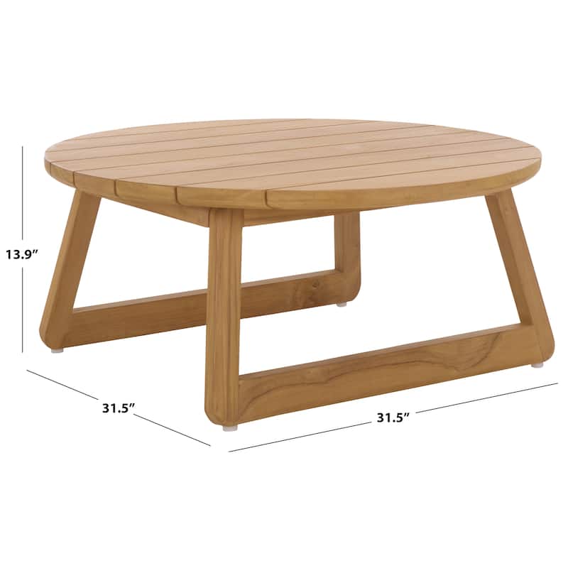 SAFAVIEH Couture Gale Teak Outdoor Coffee Table - 32"W x 32"D x 14"H