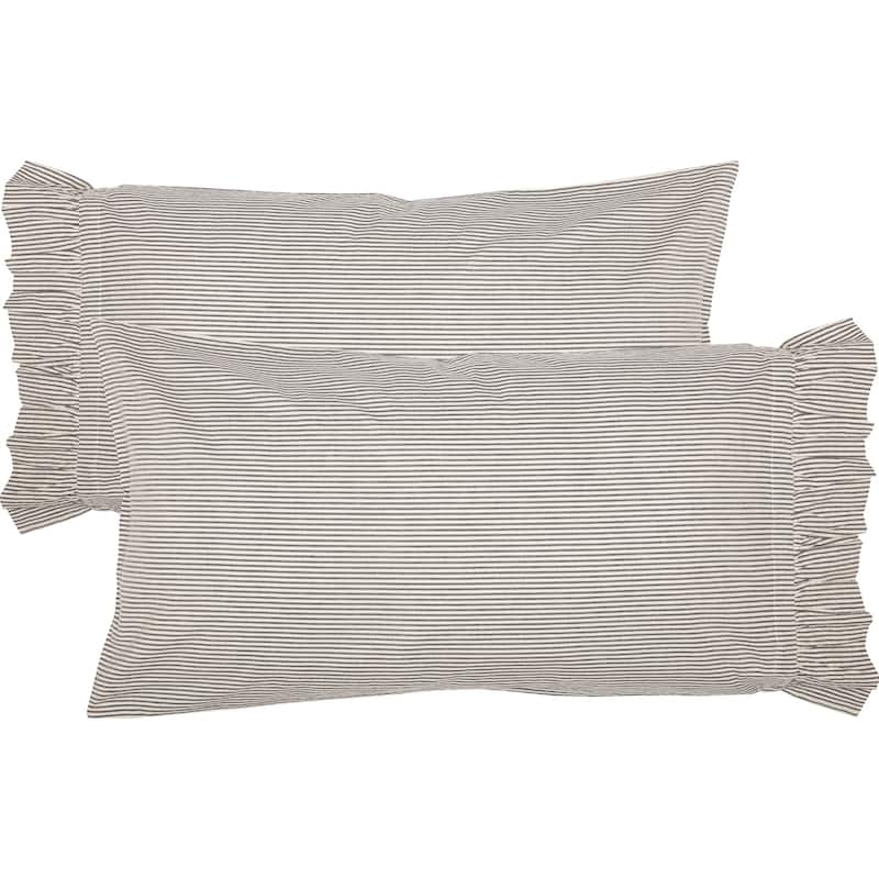 Hatteras Blue Ticking Stripe King Pillow Case Set of 2 21x40