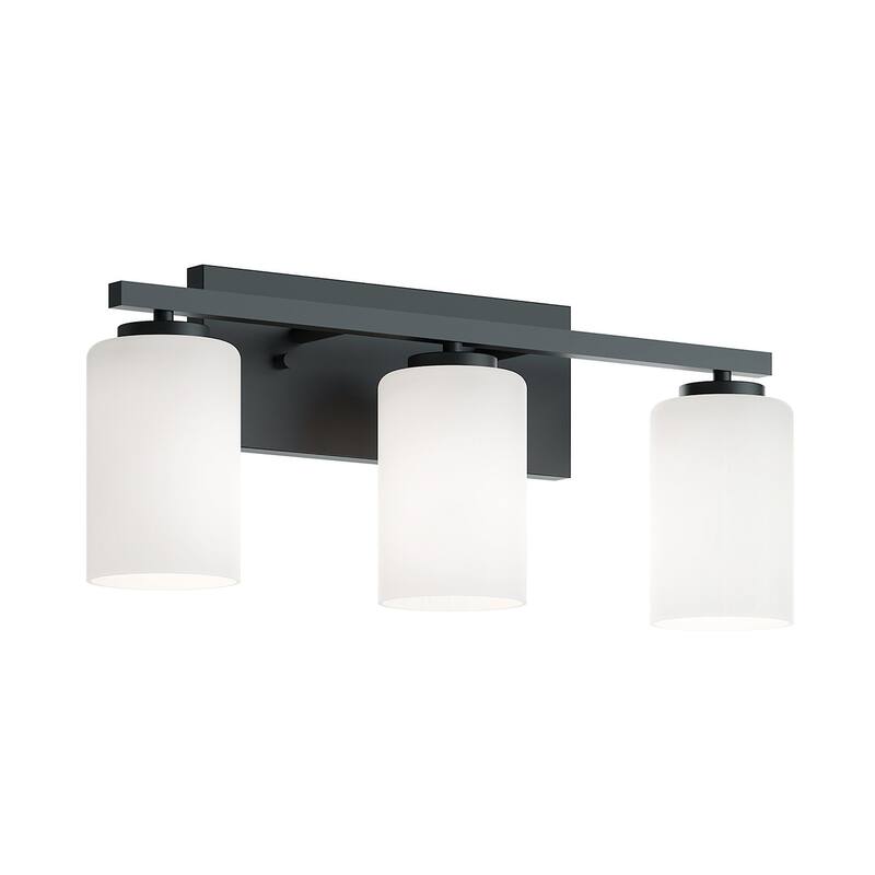 AFX LEOV2209MB Leo 3 Light 22" Wide Vanity Light with Frosted Glass - Black