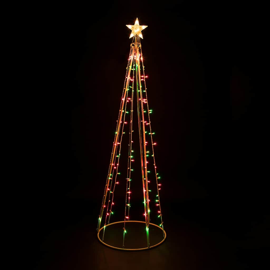 6' Red and Green Lighted Show Cone Christmas Tree Outdoor Decoration