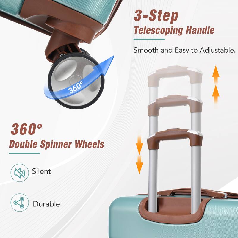 Luggage 4 Piece Sets, Hard Shell Luggage Carry on Luggage Set with TSA Lock & Cosmetic Case, ABS Suitcases with Spinner Wheels