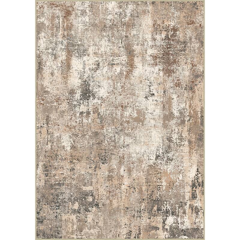 Mcow Abstract Taupe Collection Machine-Washable Non-Slip Area Rug - 8' x 10'