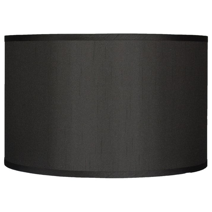 Classic Drum Faux Silk Lamp Shade 8-inch to 16-inch Available - 16" - Black