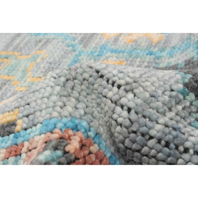 ECARPETGALLERY Hand-knotted Modern Oushak Grey Wool Rug - 9'1 x 12'0