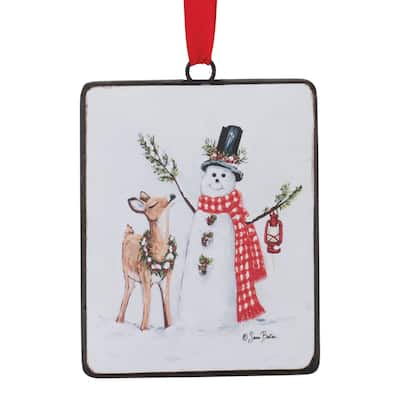 Snowman and Deer Ornament (Set of 12)