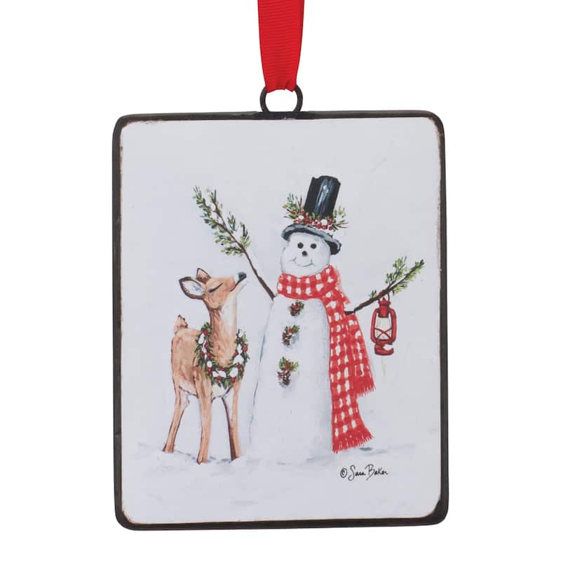 Snowman and Reindeer Christmas Ornaments - 5.25" - 12ct