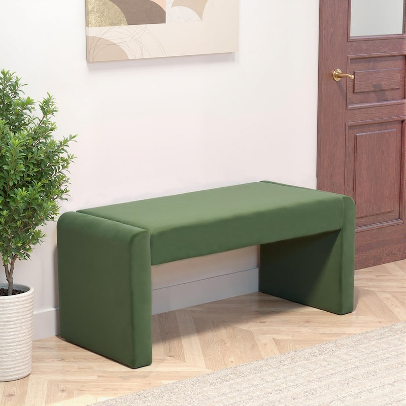 Velvet/Faux Leather Entryway Bench End of Bed Bench Upholstered Modern Window Bench for Dining Room/Bedroom
