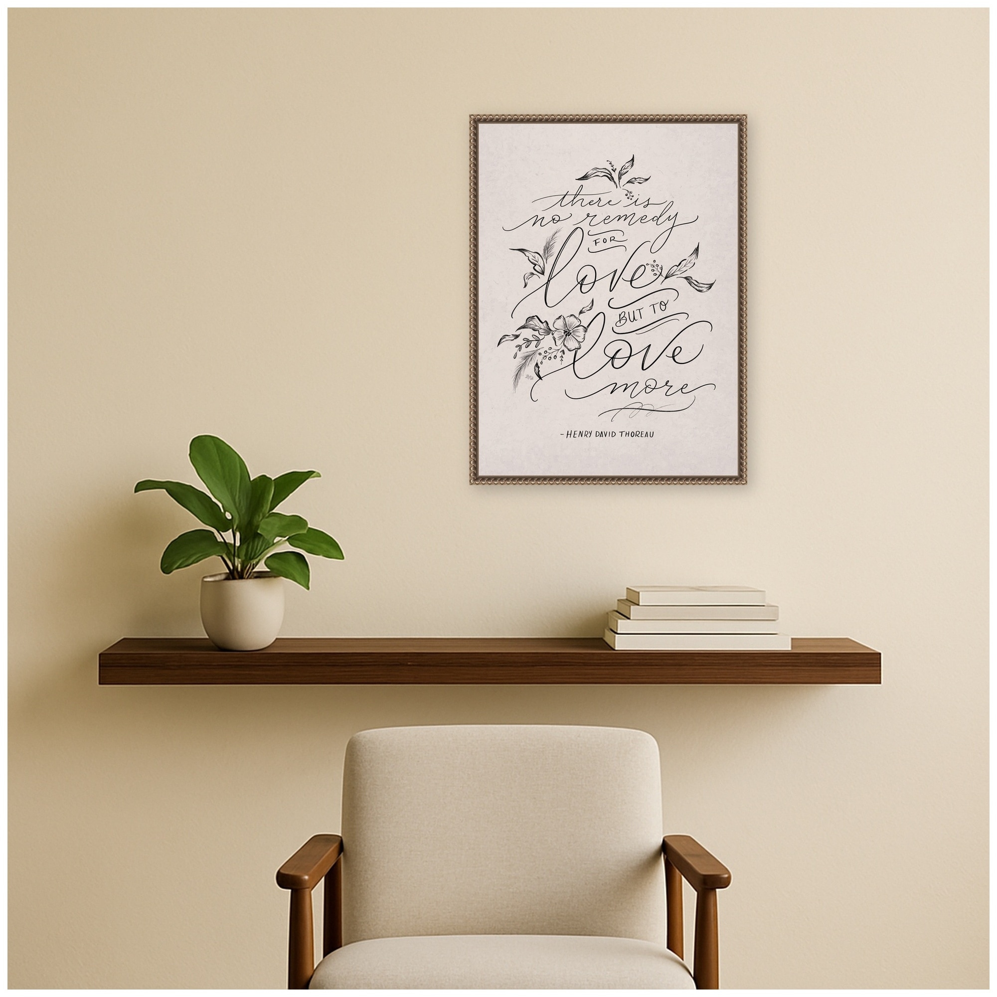 Kate and Laurel There Is No Remedy For Love by Valerie McKeehan of Lily and Val Framed Canvas Wall Art Print