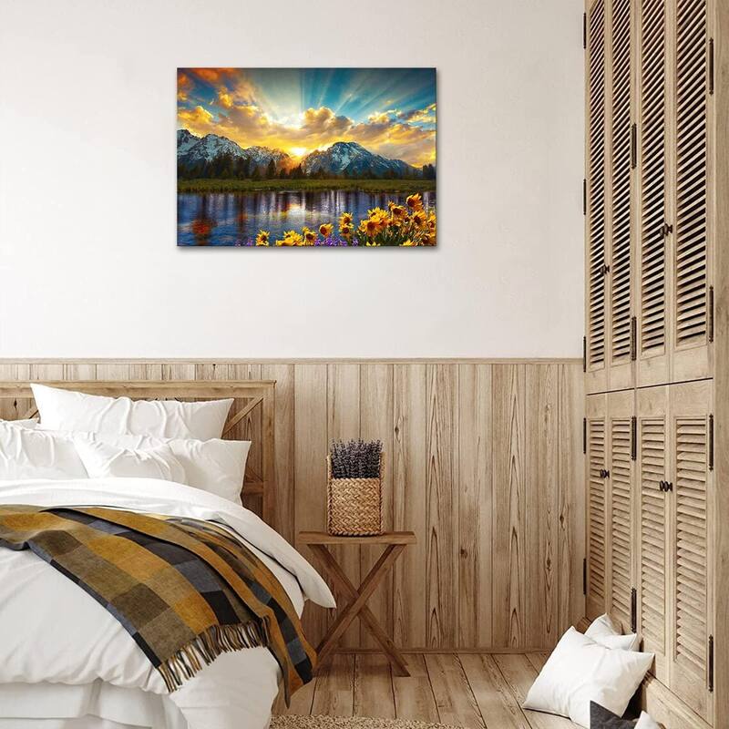 Grand Teton National Park Wall Art Sunflower Landscape