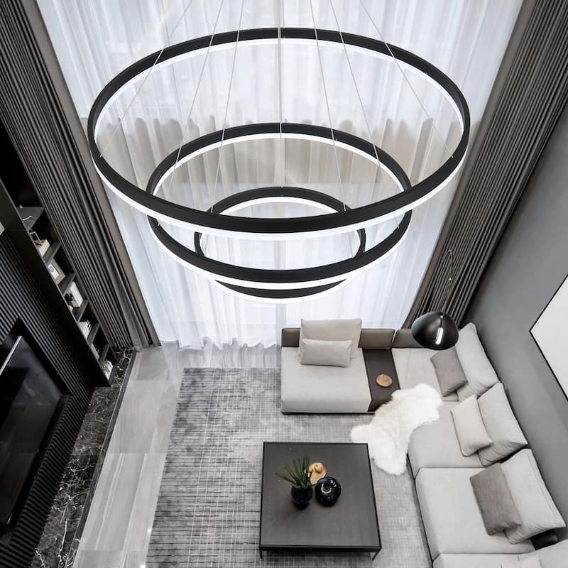 Modern Dimmable 3-Light Unique Tiered LED Chandelier
