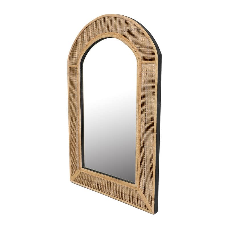 Delara Boho Arch Rattan Wall Mirror - 36"H x 24"W x 1.5"D