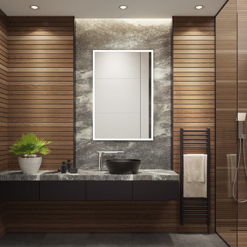 SAFAVIEH Home Houston 24" LED Vanity Mirror - Silver / White
