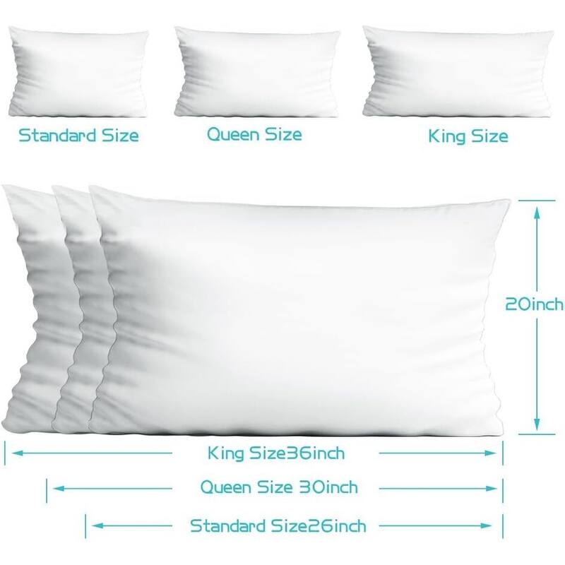 4-Pack Zippered Pillowcases 100% Egyptian Cotton Pillow Cover