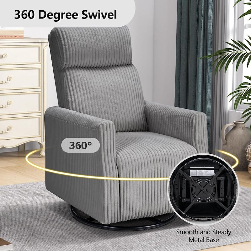 Swivel Accent Chair, Soft Fabric Chair with High Back, Comfy Single Sofa Chair Swivel Chairs for Living Room Bedroom