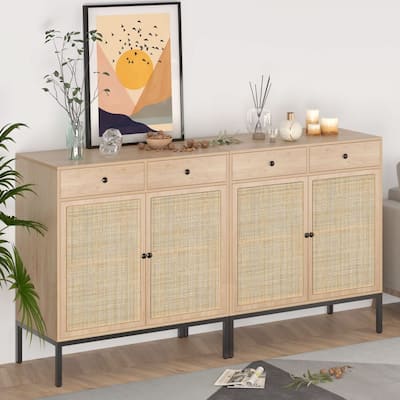 Boho Natural Rattan 31.5" Wide Sideboard (Set of 2)