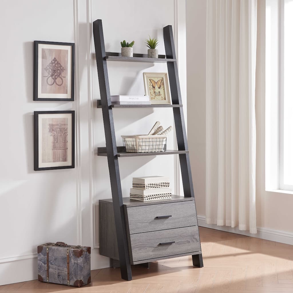 Two drawer ladder bookcase
