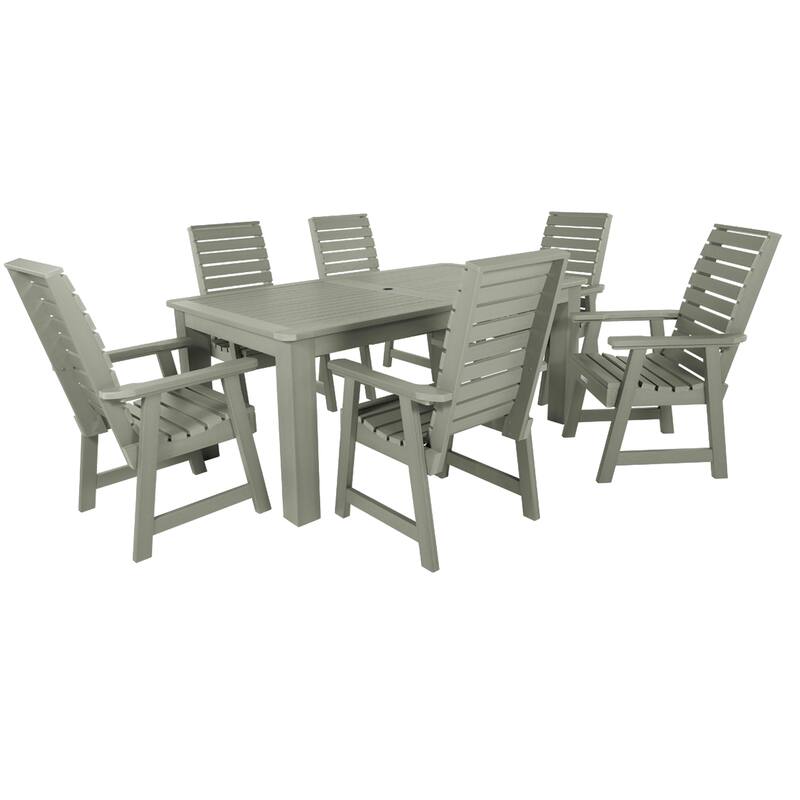 Weatherly 7-piece Outdoor Dining Set - 42" x 72" Table, Dining-height - Eucalyptus