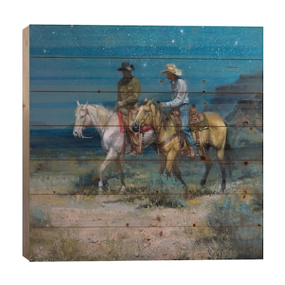 Night Riders Print On Wood by Jack Sorenson - Multi-Color