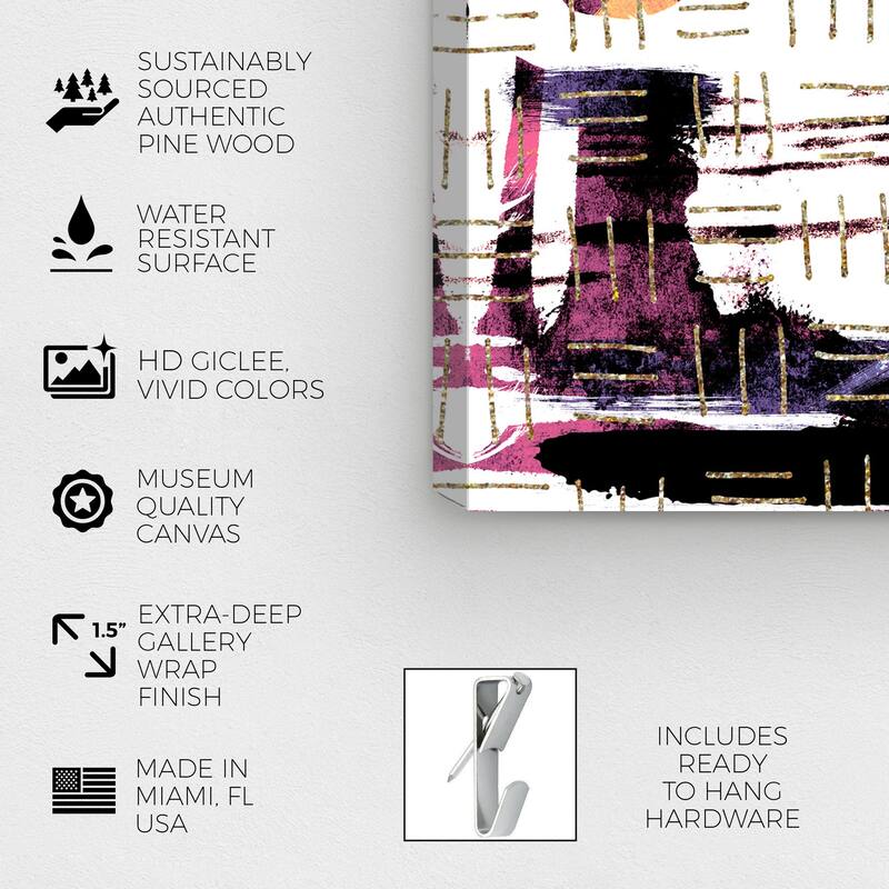 Wynwood Studio Canvas Abstract Cranberry Textile Repetition White and Modern & Contemporary Wall Art Canvas Print