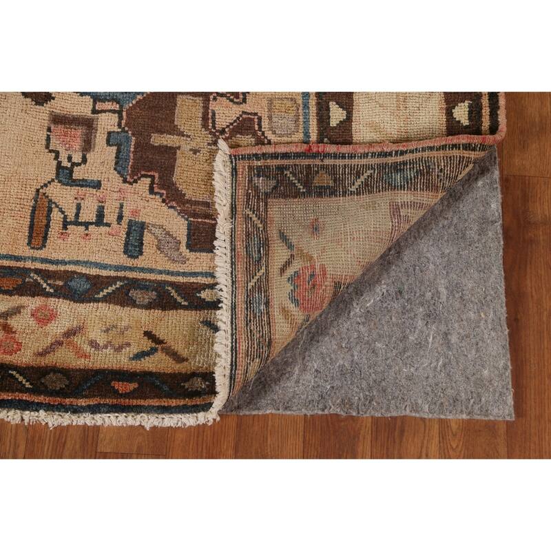 Ardebil Persian Vintage Rug Handmade Wool Carpet - 6'1"x 9'6"