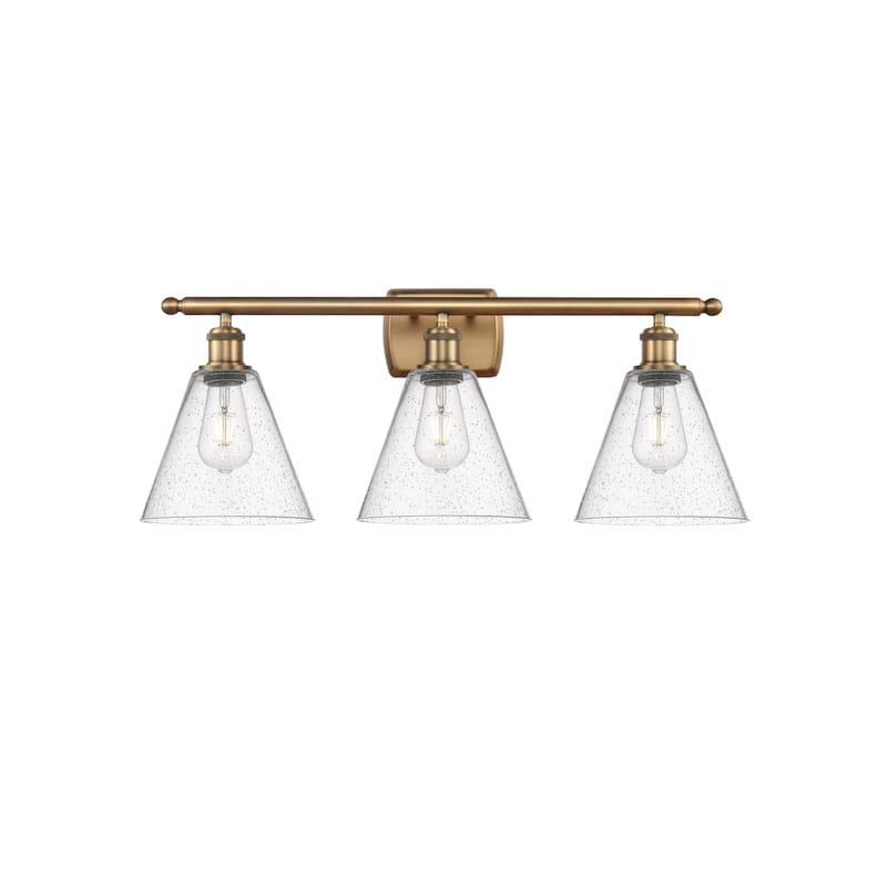 Innovations Lighting 516-3W-11-28 Berkshire Vanity Berkshire 3 Light - Brushed Brass / Seedy