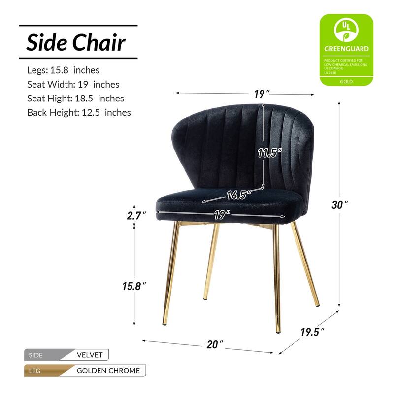 Barbara Contemporary Upholstered Side Chair with Small Base Set of 2 by HULALA HOME
