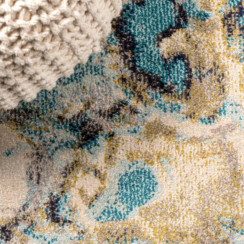 JONATHAN Y Linear Marbled Abstract Area Rug