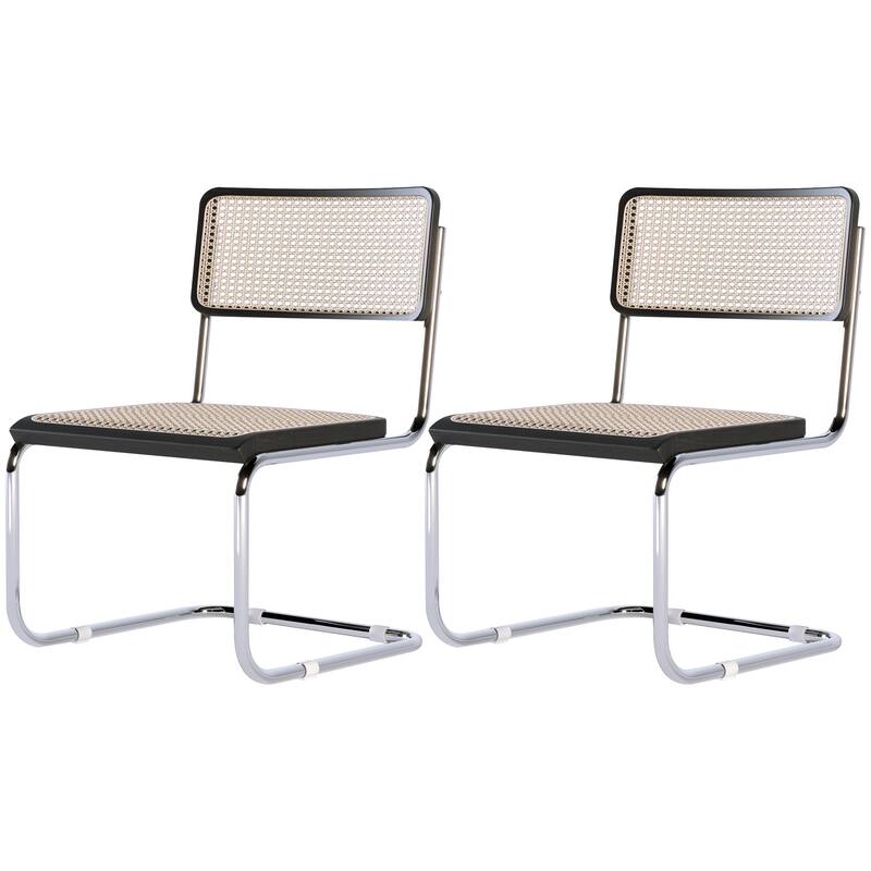 JASIWAY Mid century Modern Rattan Side chairs (Set of 2)