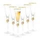 preview thumbnail 9 of 18, Berkware Luxurious Champagne Trumpet Flutes with Dazzling Rhinestone Rim