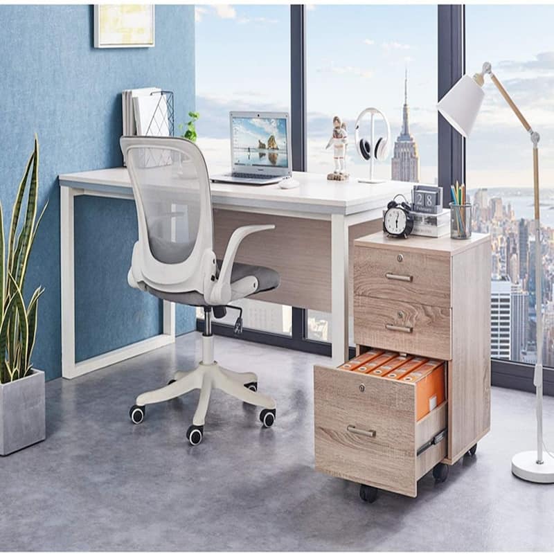 Zimtown 3-Drawer Rolling Wood File Cabinet with Lock