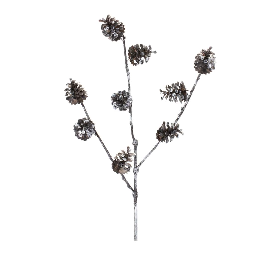 Pine Cone Spray (Set of 12) - Black