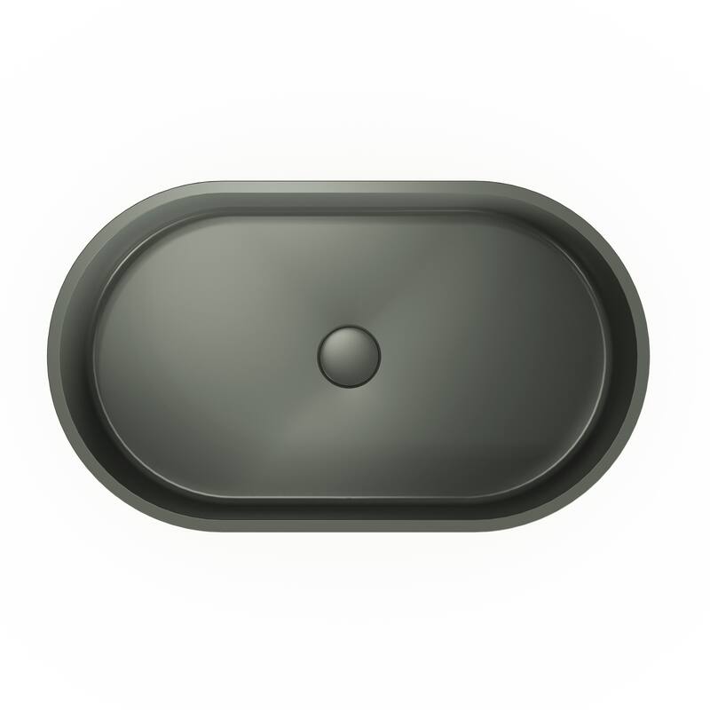 Topcraft 23.6'' Concrete Oval Bathroom Vessel Sink